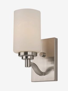 Trans Globe Lighting-70521 BN-Mod Space - One Light Wall Sconce Brushed Nickel  Rubbed Oil Bronze Finish with White Frosted Glass